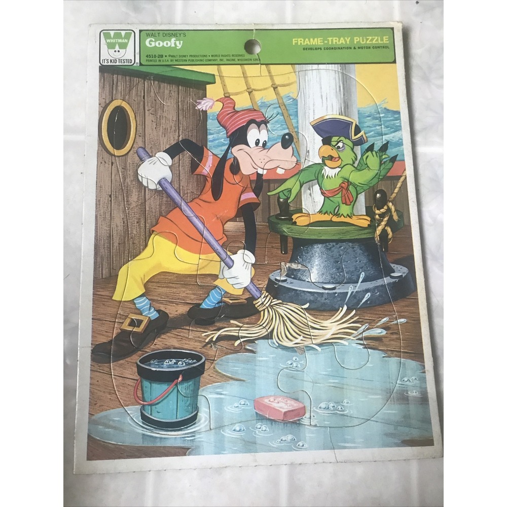 Whitman Vintage Walt Disney Goofy Tray Puzzle 4510-2B